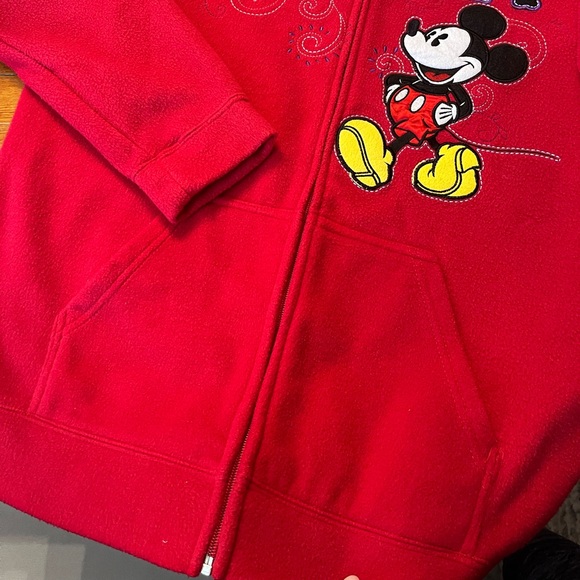 Vintage MICKEY Red Disney Zip Up Hoodie - Picture 4 of 5